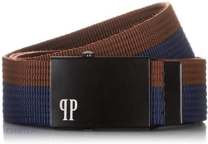 Pasek parciany PAOLO PERUZZI PW-20-105 brązowo-granatowy